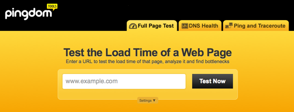 pingdom speed test